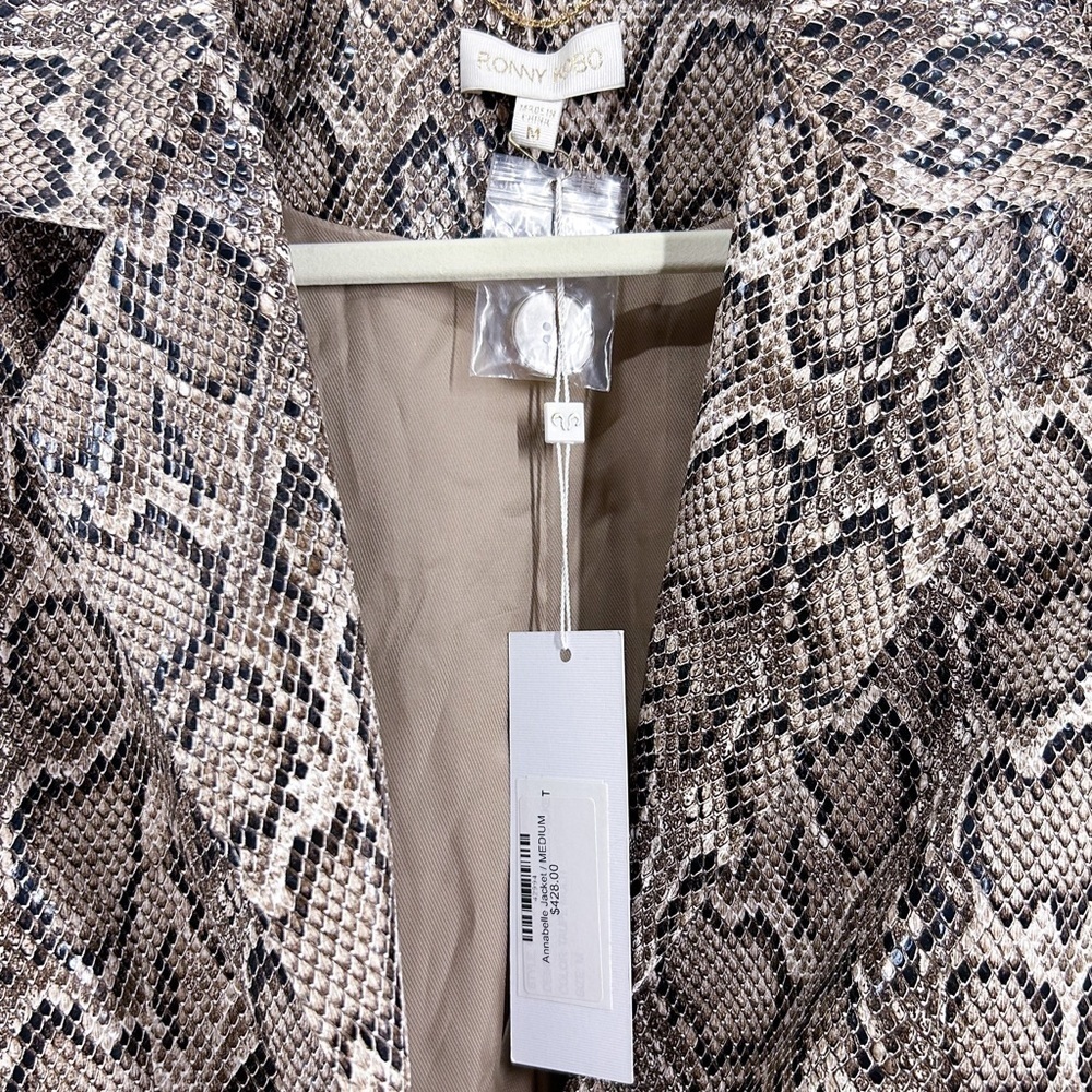 Revolve Ronny Kobo Annabelle Blazer Jacket Snakeskin Print Medium NWT - Picture 9 of 9